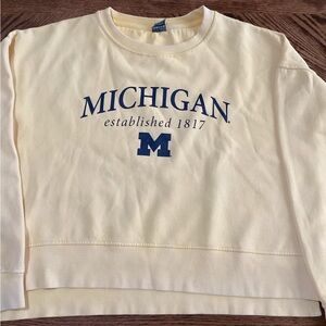 Chicka-d Women’s Michigan Wolverines Cropped Crewneck Yellow Large